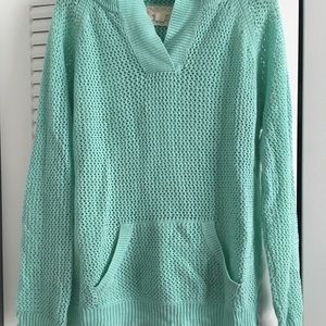 Linen-Cotten Hooded Beach Sweater